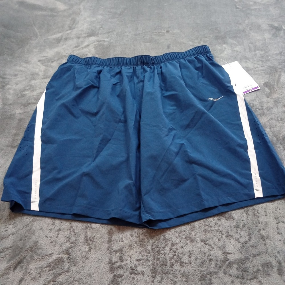 Saucony Run Lux III Shorts Mens XXL‎ Blue Run Dry Lined Athletic Workout Gym